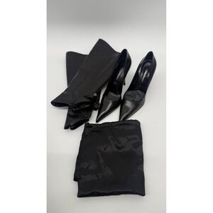 Cesare Paciotti Convertible Boots Heels Black Leather Detachable Shaft Italy 36